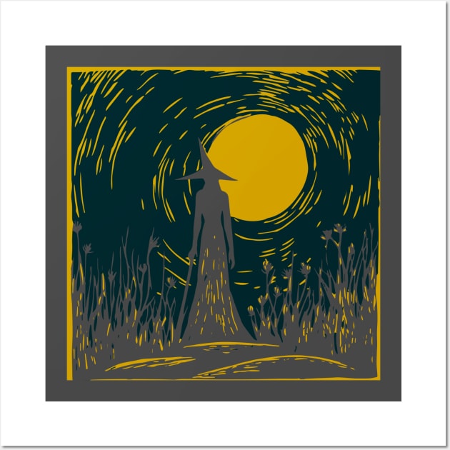 Linocut Witch Wall Art by n23tees